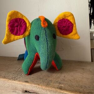 Handmade in Sri Lanka Colorful Elephant Plush Toy NEW